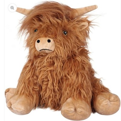 SuzziPals Highland Cow Stuffed Animals Microwavable Heating Pad Pain Relief 