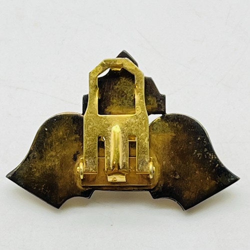 Vintage goldfarben geätzter Kleiderclip mit Kunstperlen Art Deco Stil LESEN - Bild 4 von 5