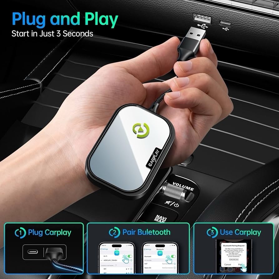 Wireless Apple CarPlay Adapter – Plug & Play Auto Connect for iPhone | eBay