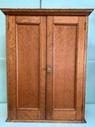 Vintage Oak Cupboard Two Door 25”x 8 1/2” 33 3/4”H