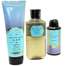 BATH BODY WORKS DISTILLER S GIN MEN S BODY SPRAY CREAM 3-IN-1 WASH 3 PC SET