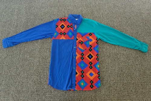 Camicia cowboy vintage anni 80-90 Dakota Sunset Southwestern manica lunga USA - Foto 3 di 16