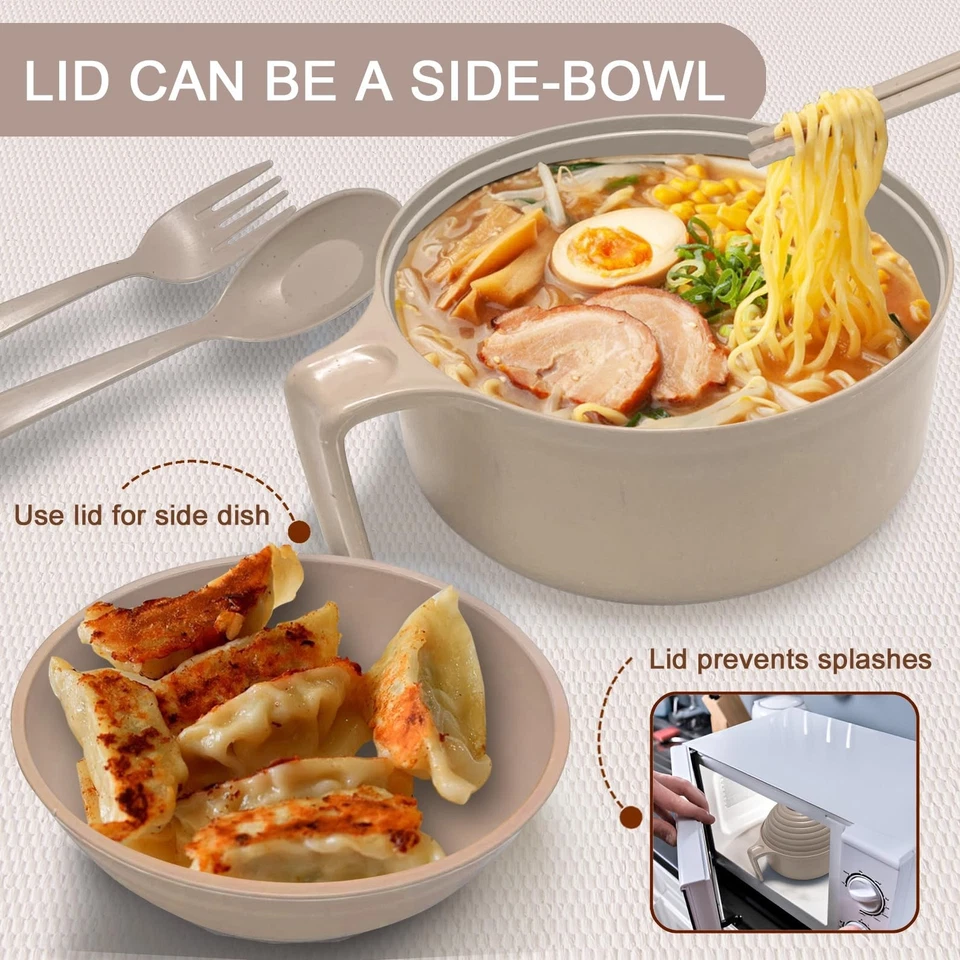Juego de tazones de ramen microondas cocina de ramen fideos instantáneos tazón con palillos EE. UU. Foto 4 de 4