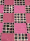 Vintage Cozy Cabin 62" X 38" QUILT Blanket Pink Flannel & Linen — photo 4