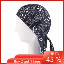 Durag Bandana Du Rag Man Girls Scarf Pirate Hat Head Rap Tie Down Band Biker Cap