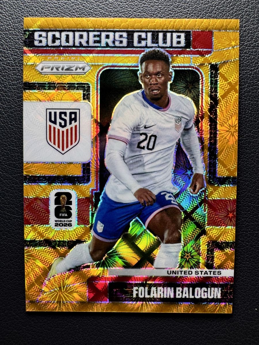 2026 Panini Prizm World Cup Folarin Balogun Scorers Club Celestial GOLD 09/10