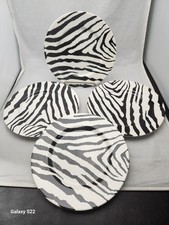 Royal Stafford Black Zebra on White Set of 4 Dinner Plates England Discontinued