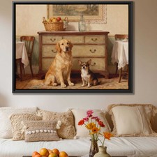 Dog Oil Painting Golden Retriever Chihuahua Canvas Pet Artwork Living Room Decor