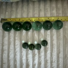 VTG Translucent Green Marbles 6 Boulders/Shooters  4 Small