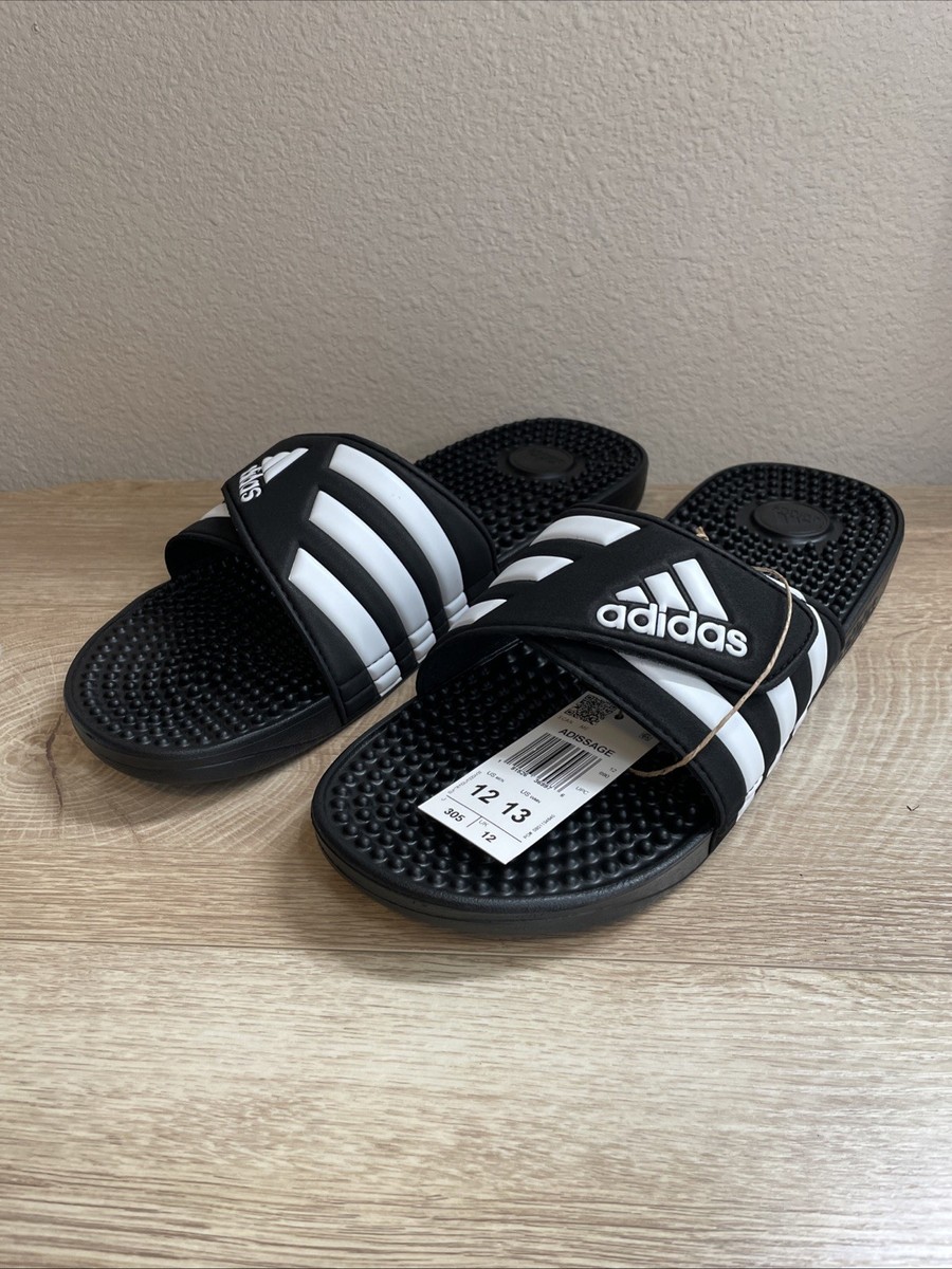 Adidas Adissage F35580 Sandals Unisex M12/W13 Black Slip On  display picture 3