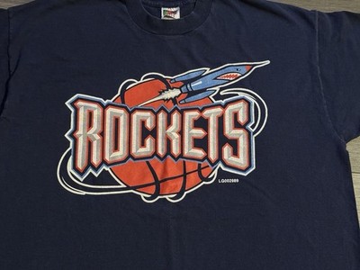 Vintage 90's Houston Rockets NBA Blue Single Stitch Big Logo T