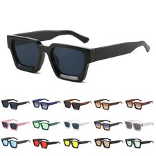 Retro Rectangle Sunglasses UV400 Thick Frame Chunky Square glasses for men women