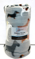 Mainstays 50 x 60 Lightweight Fleece Throw Dogs Pattern Gray NWT