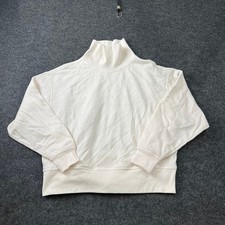 ALO YOGA Hazy Mock Neck Pullover Women's Size S Ivory W3845R