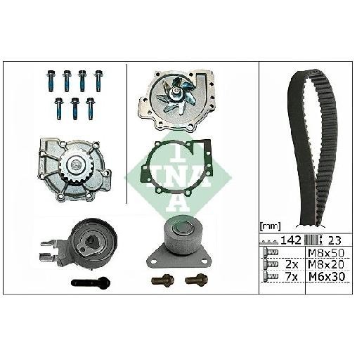 Wasserpumpe + Zahnriemensatz FüR Volvo C30 533 2.4 2.5 06 Bis 12 INA Teil Hyda-image