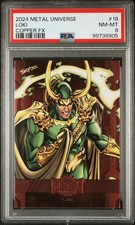 2024 SKYBOX METAL UNIVERSE AVENGERS COPPER FX #18 LOKI PSA 8