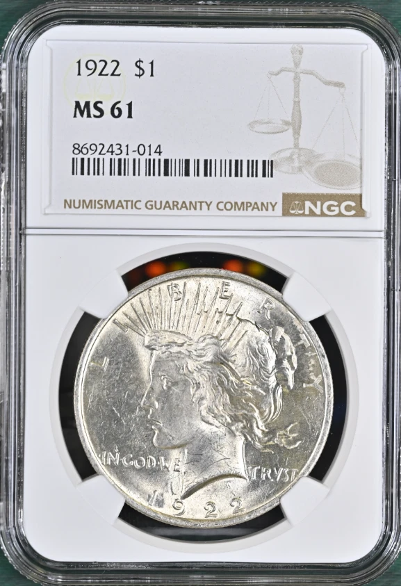 1922 Peace Silver $1 NGC MS 61 BX30-5 | eBay