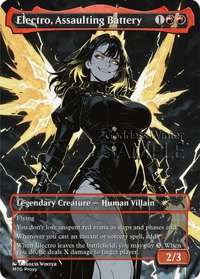 MTG - Electro, Assaulting Battery - Fanart Borderless Style - EDH / Playtest