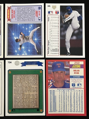 6 Karten Baseball Lot Nolan Ryan Texas Rangers Highlight, 300. Sieg, Ergebnis & mehr - Bild 6 von 6
