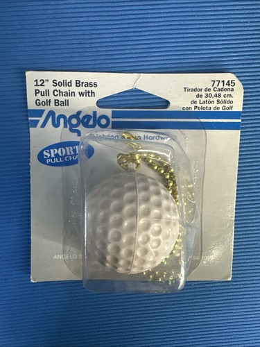 12" long light solid brass pull chain with plastic GOLF Ball 1996 Angelo