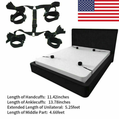 Bondage Bed Restraint Set Handcuffs Straps Legs Ankle Cuffs Restraints Couples