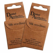 2 Silk Dental Floss ~ Natural Eco Biodegradable 100% Plastic-Free Mint 2x50m