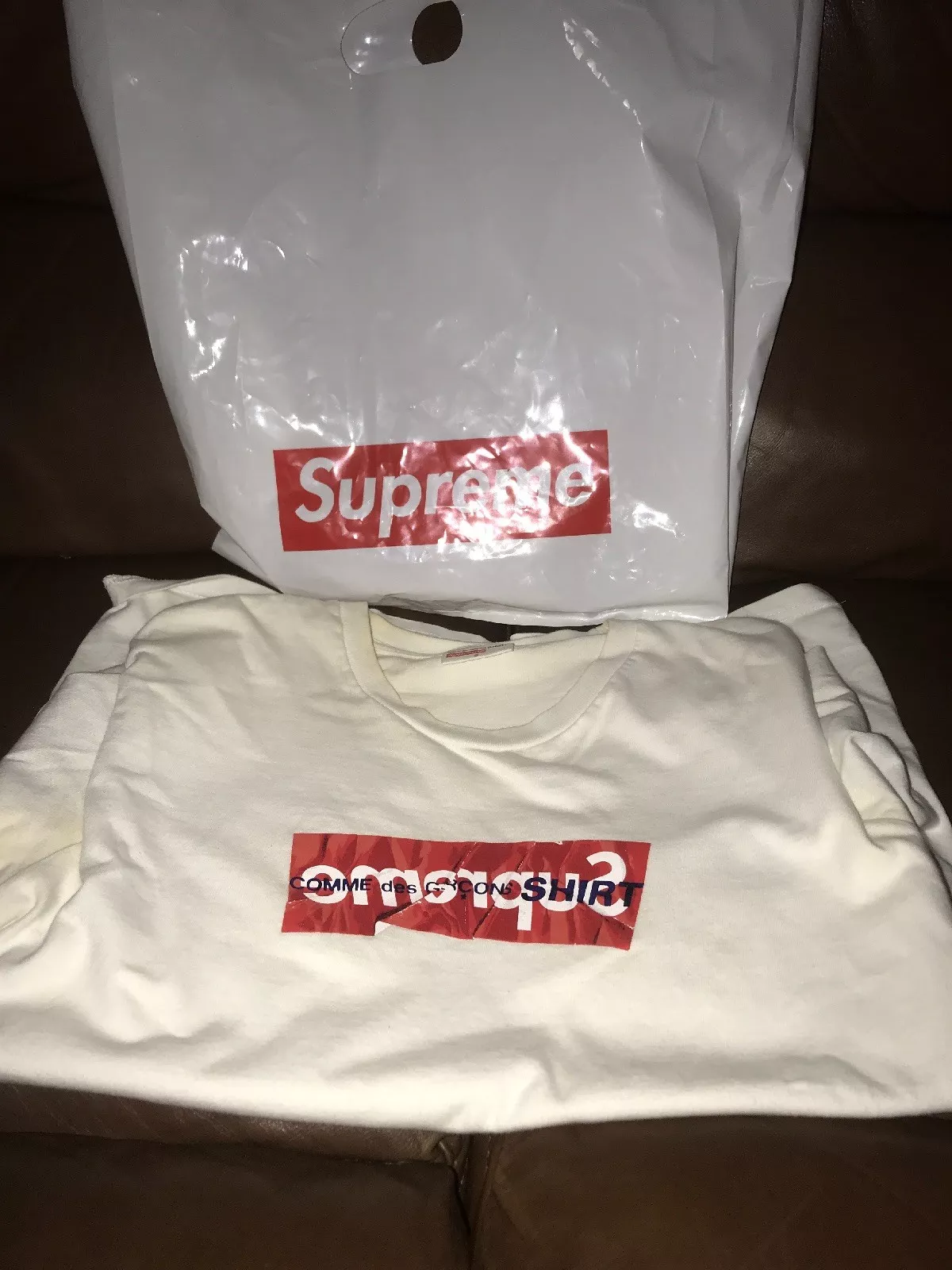 Supreme Comme Des Garcons T Shirt Size Small Pre Owned With Bag