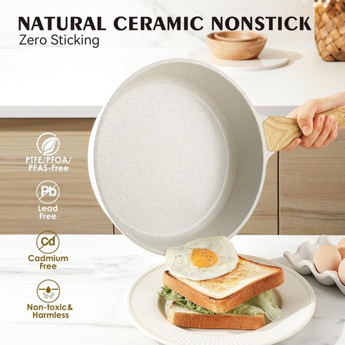 Nonstick Ceramic Cookware Set 13-Piece, Healthy Pots and Pans Set, Non-toxic ... - Picture 4 of 10
