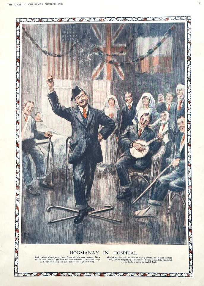 The Graphic Christmas Number 1918 English Newspaper WWI Advertising Art Holiday Foto 2 de 4