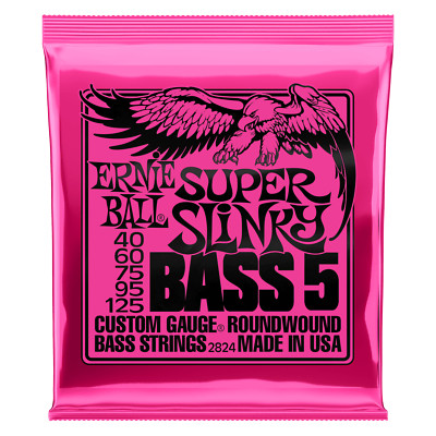 Ernie Ball 5-saitige super schräg nickelgewickelte elektrische Basssaiten (40-125)