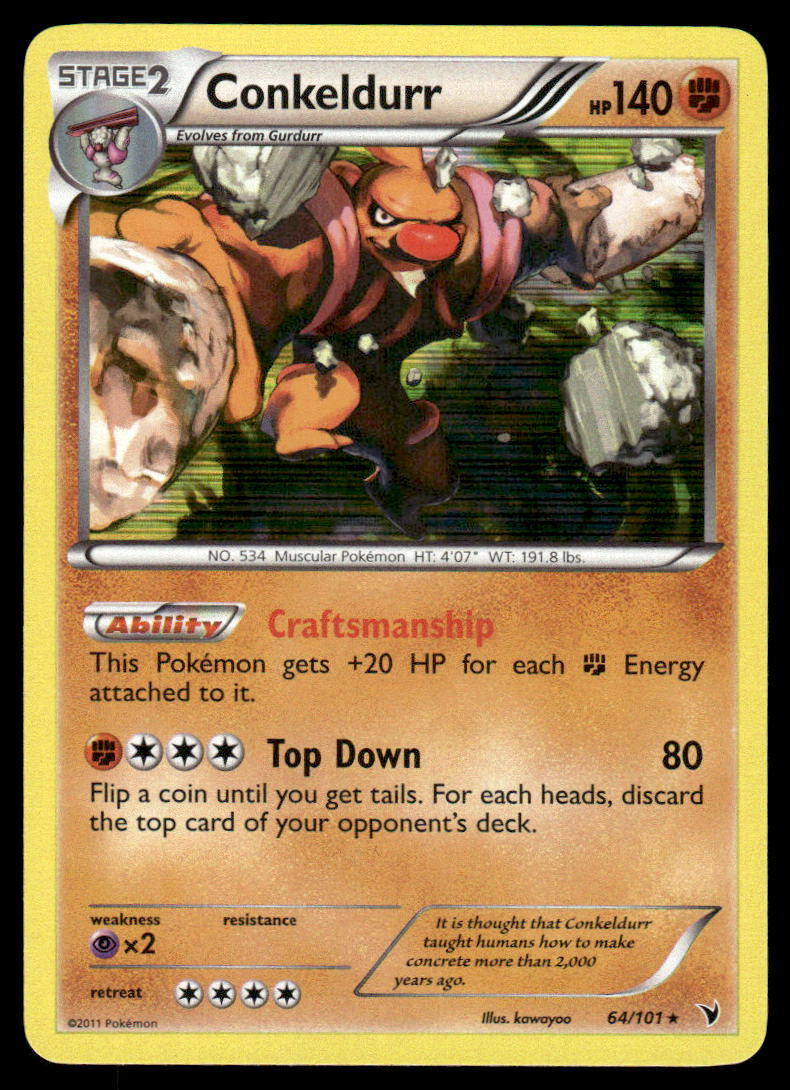 Pokemon TCG Noble Victories #64/101 Conkeldurr (64) LP