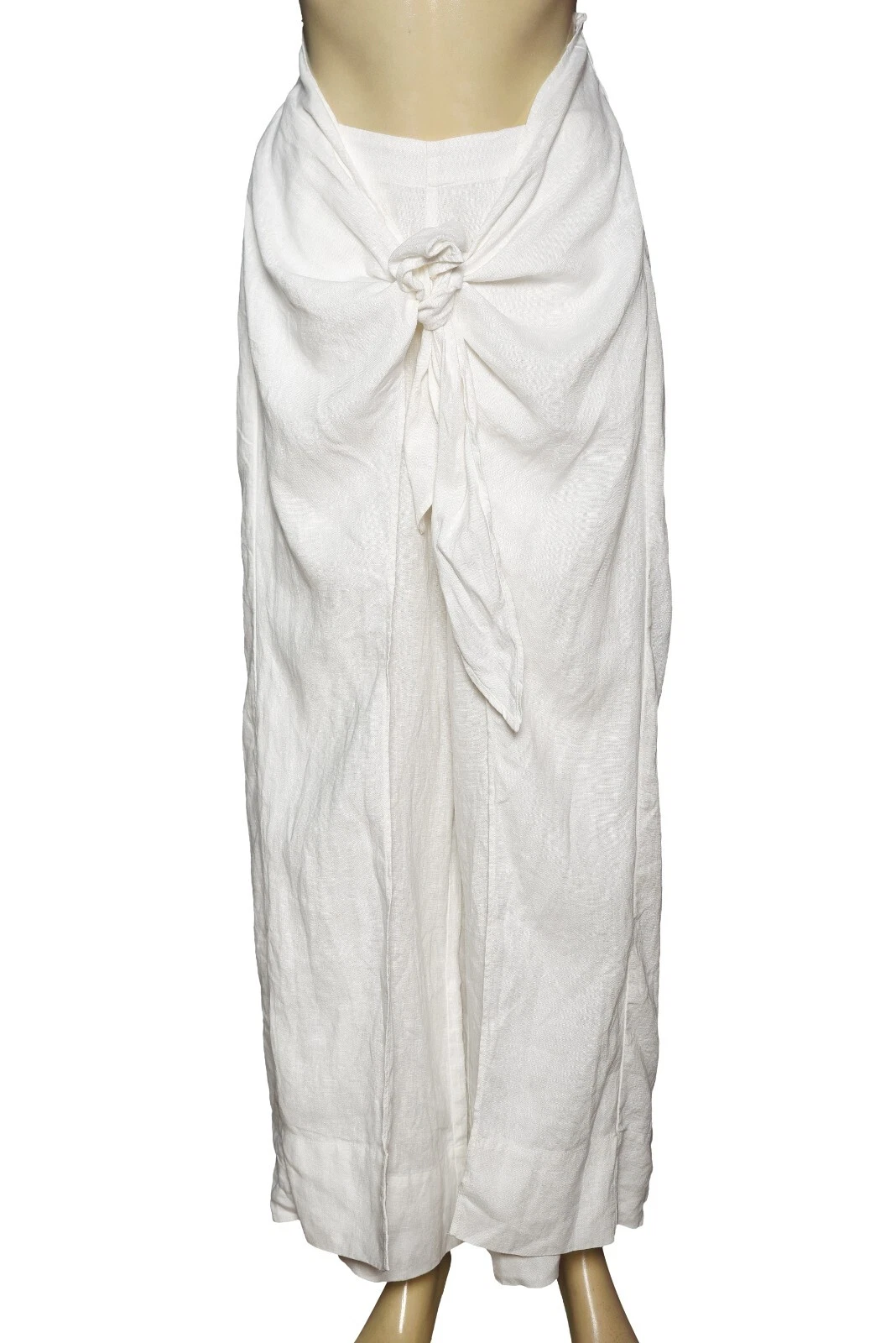 Posse Front Tie Pants XS 2 Women's Casual High-Rise Straight Pant Boho NEW 41347