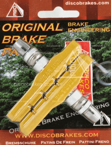 Yellow 72mm V Brake Pads for Shimano XTR XT Deore SRAM Avid Tektro Diacompe - Picture 1 of 12