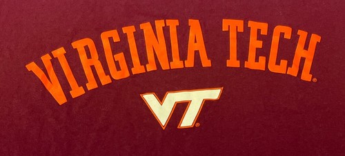 Champs Virginia Tech VT L T-Shirt Vintage Maroon - Picture 2 of 4