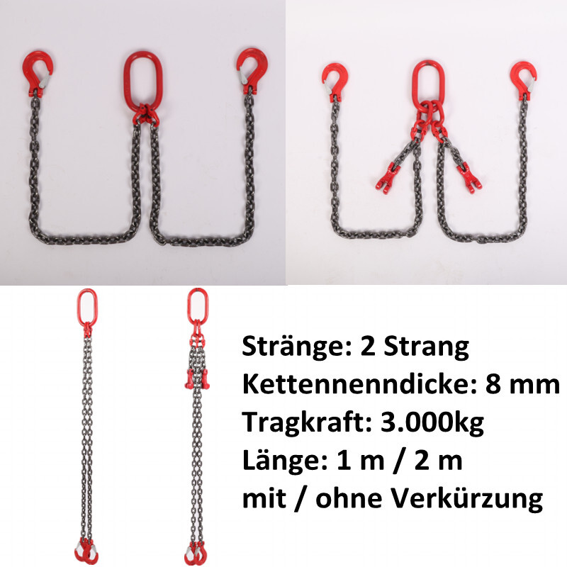 Anschlagkette GK 8 - 2-Strang | Gehänge GK 8 | Güteklasse 8 | Anschlagketten | Anschlagtechnik