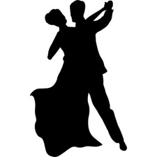 SP12491 Ballroom Dancers Silhouette Cardboard Cutout Standee Stand