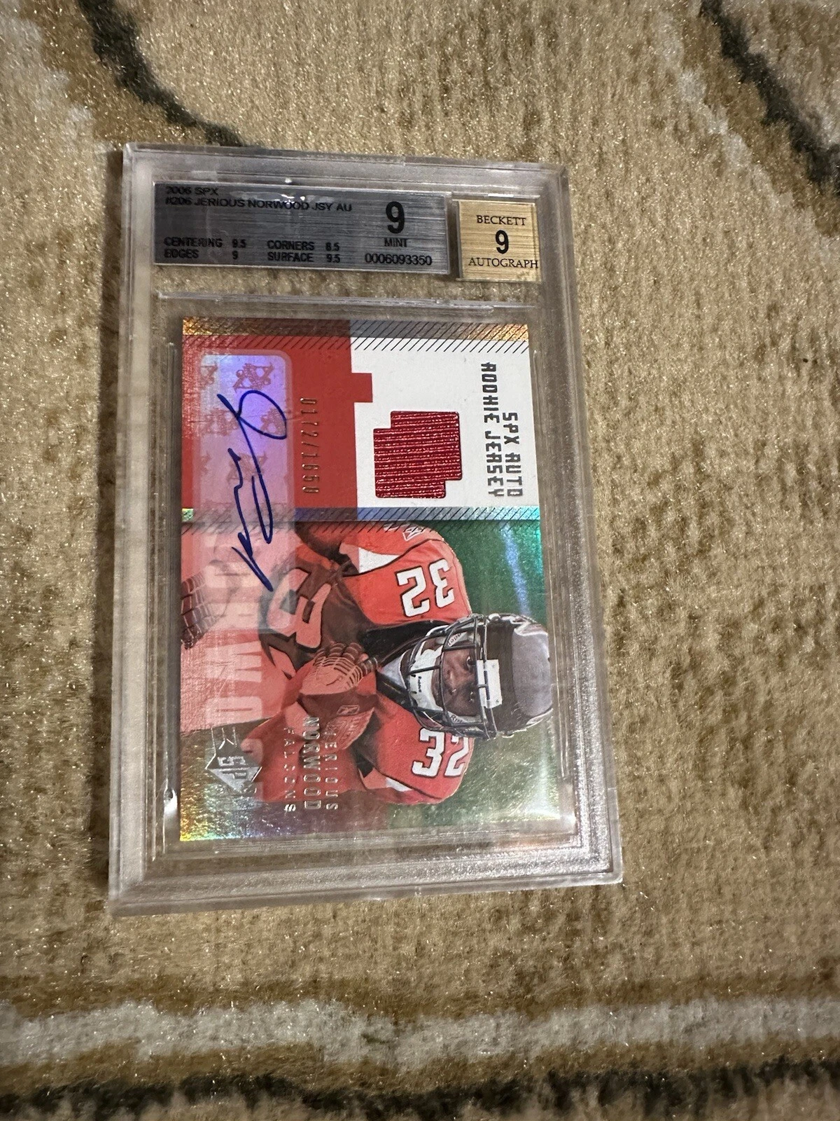 Jerious Norwood Spx #206 Signed Jersey