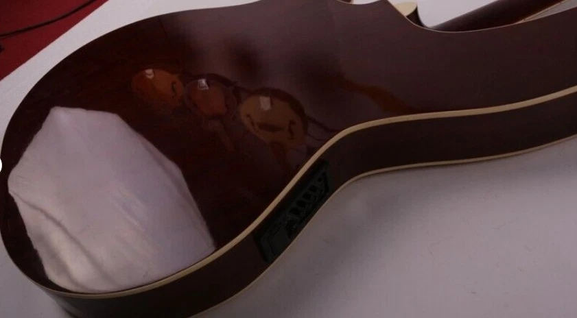 Двойной гриф арфы 12 + 8 струнных инструментов электрическая акустическая арфа гитара эквалайзер и сумка натуральный - Изображение 4 из 4