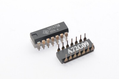 2x Vintage Texas Instruments Typ SN7472N, UND-gated J-K Master-Slave, DIP14, NOS