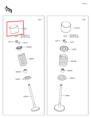 GENUINE OEM KAWASAKI KX250F 18-19 EXHAUST VALVE BUCKET TAPPET