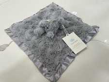 NWT Cloud Island Elephant Lovey Blanket Gray Security Satin Edge Back 14 x14