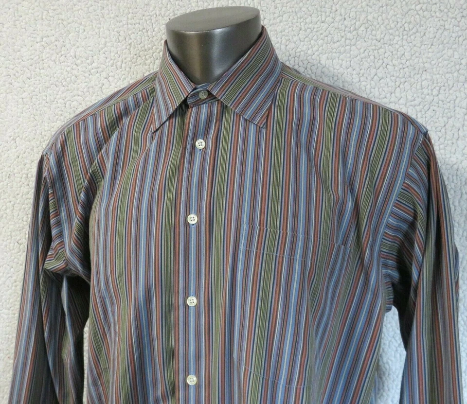 Camisa masculina Wellington & Walker manga longa botão frontal tamanho 17 34/35 multicolor - Imagem 4 de 4