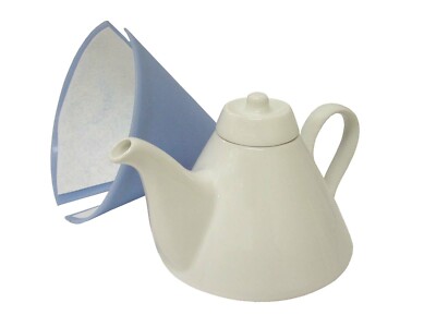 (28667) TETERA CAFETERA CONO PORCELANA 450 ML TERMO AZUL