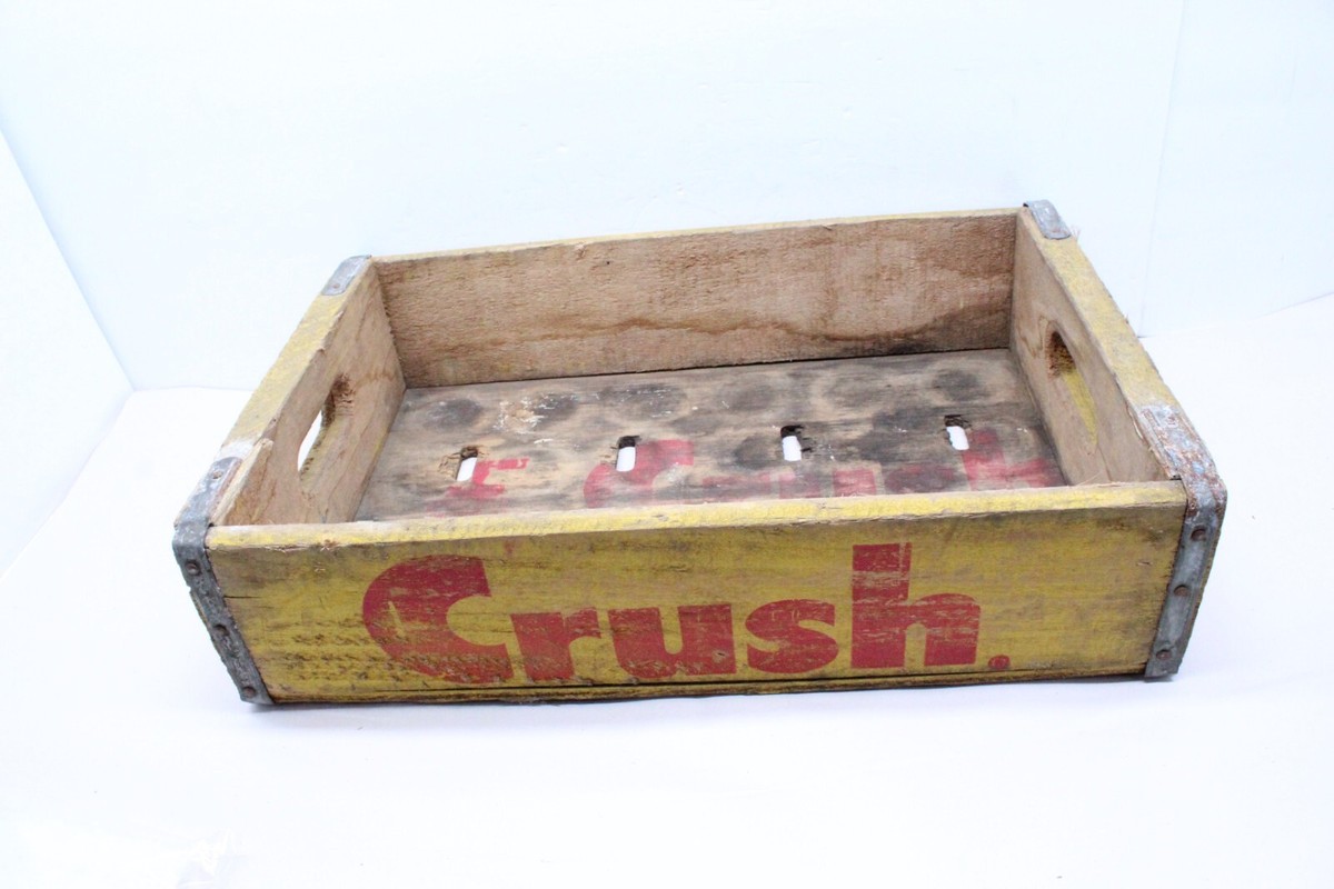 Vintage Crush, Hires Soda Pop Wood Crate Store Box Squirt Vernors