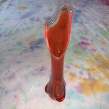 Viking Glass Orange Red Vase 15”