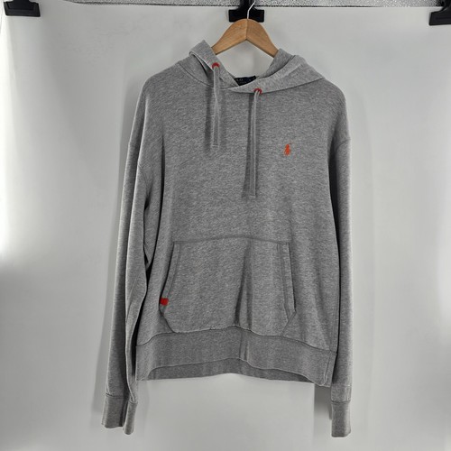 Polo Ralph Lauren Gris Performance Sudadera con Capucha Para Hombre Talla Grande Naranja Poni - Imagen 6 de 10