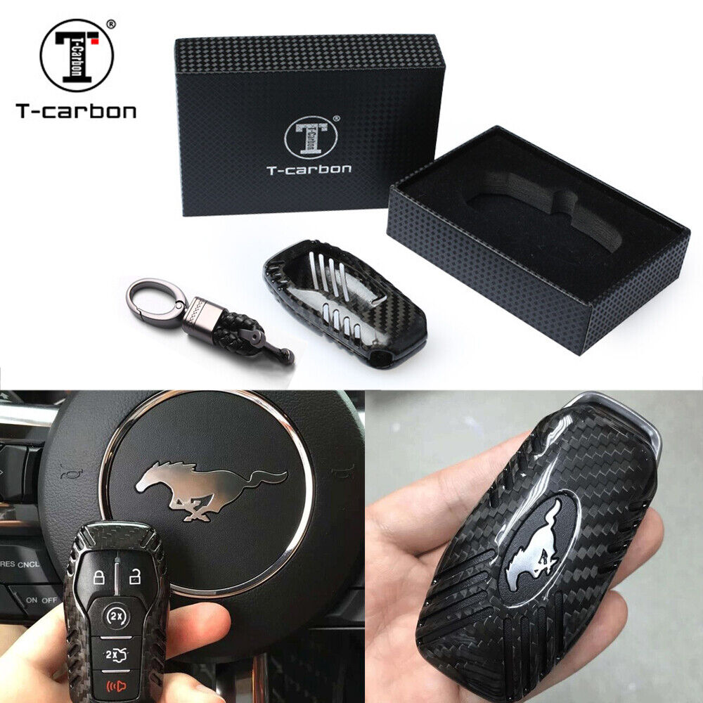 Carbon Fiber Key Fob Case Cover For Ford Mustang 2015 2017 4 5 button Smart Key eBay