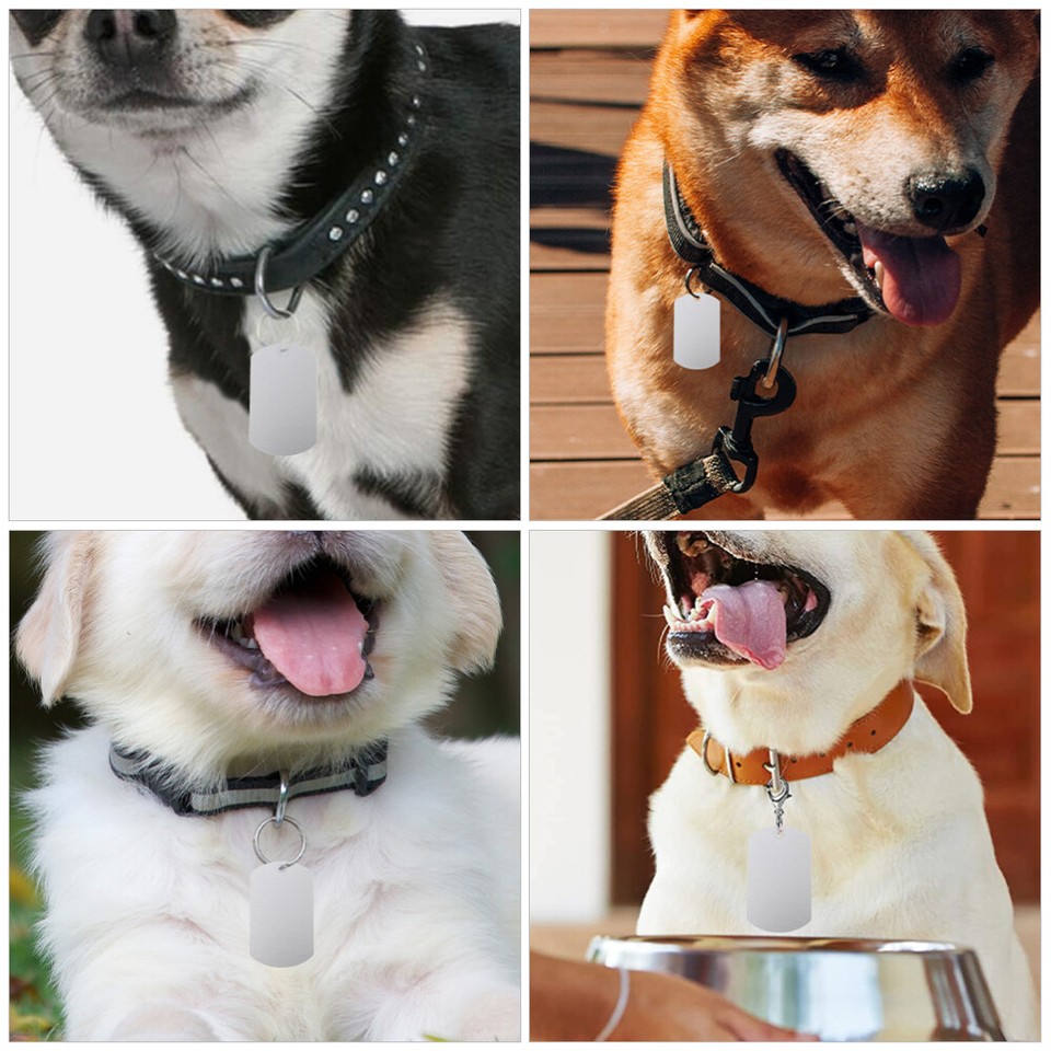 25pcs Chic Pet Name Tags Aluminum Pet Collar Tags DIY Blank Cattle Ear