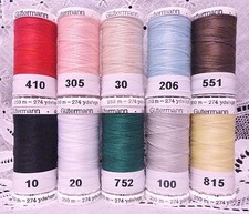 10 NEW 274 yd Spools Different colors GUTERMANN 100 polyester sew-all thread