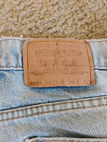 Vtg 90s Levis 505 Orange Tab Mens Light Wash Jeans Blue Made in USA Size 36x32 - Picture 13 of 20